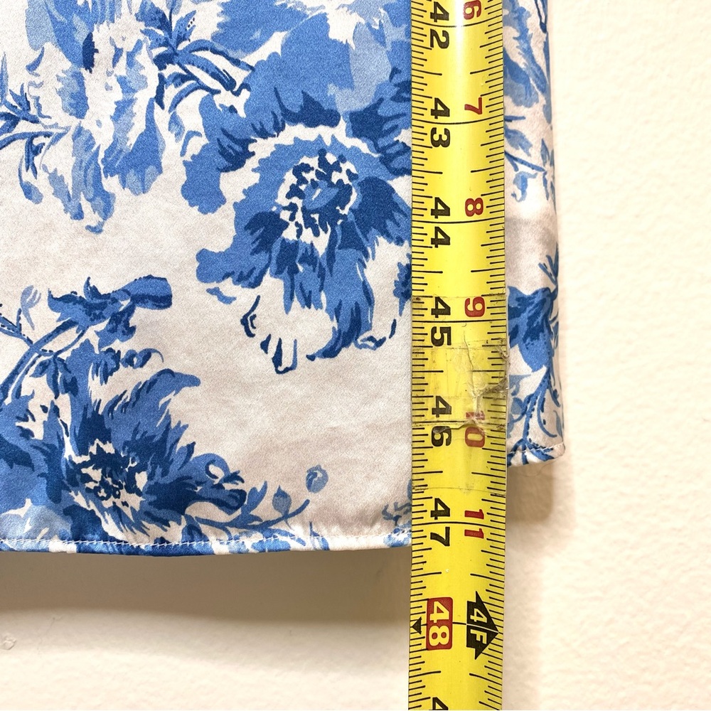 REFORMATION blue & white silk floral dress π - Picture 7 of 13